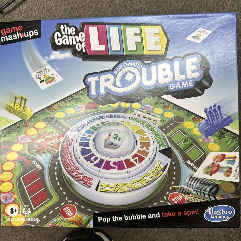 Game Mashups The Game of Life Trouble Game - 100% Complete Great‎ Game